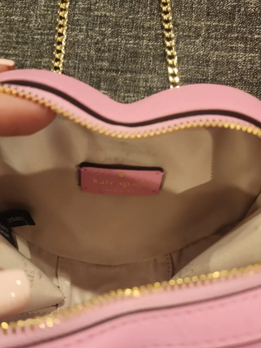 kate spade Pink Heart Mini Crossbody with Gold Chain